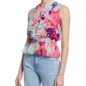 Worn once Miss Los Angeles peplum top size xs